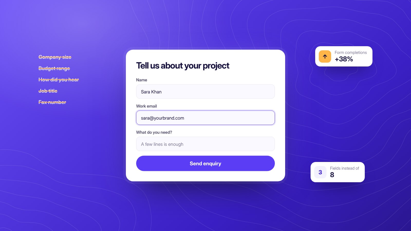 The contact form is usually the cheapest conversion win